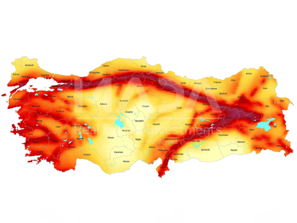 المدن التي تقع على خط الزلازل في تركيا