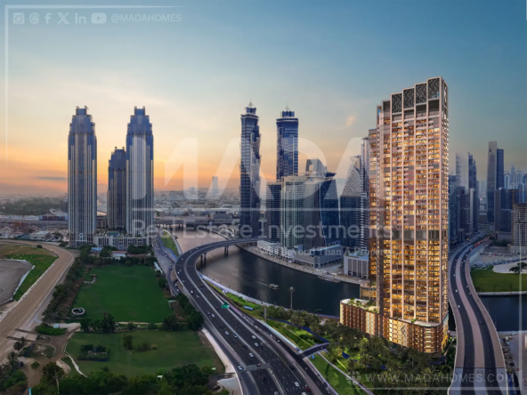 One River Point Aerial View copy شقق للبيع في دبي